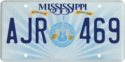 MS license plate AJR469