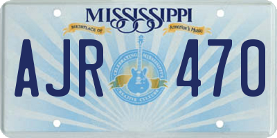 MS license plate AJR470
