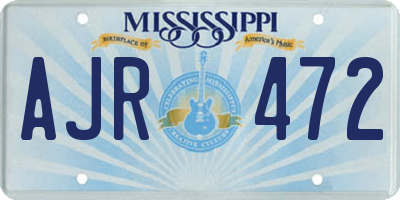 MS license plate AJR472