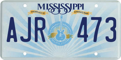 MS license plate AJR473
