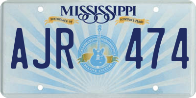 MS license plate AJR474