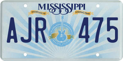 MS license plate AJR475