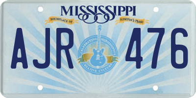 MS license plate AJR476
