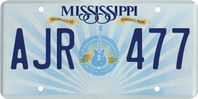 MS license plate AJR477