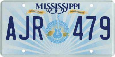MS license plate AJR479