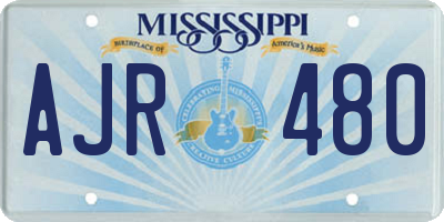 MS license plate AJR480
