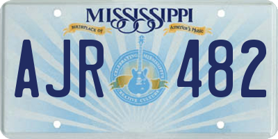 MS license plate AJR482
