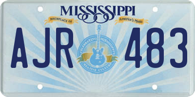 MS license plate AJR483