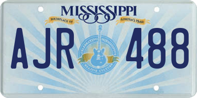 MS license plate AJR488