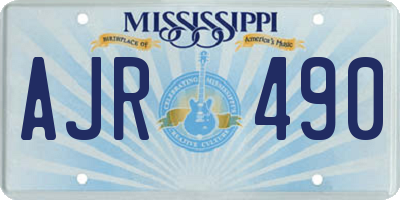 MS license plate AJR490