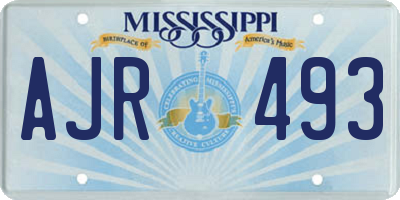 MS license plate AJR493