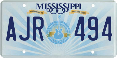 MS license plate AJR494