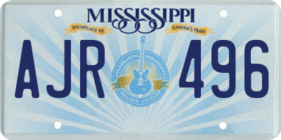 MS license plate AJR496
