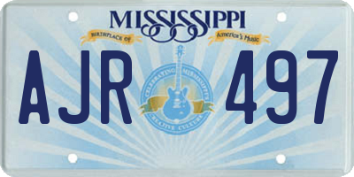 MS license plate AJR497