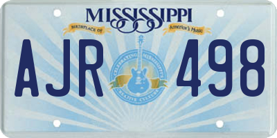 MS license plate AJR498