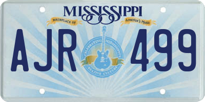 MS license plate AJR499