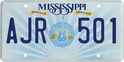 MS license plate AJR501