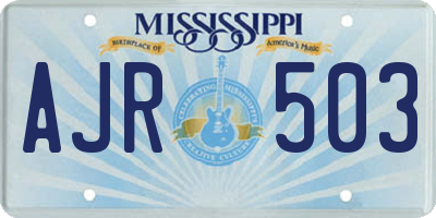 MS license plate AJR503