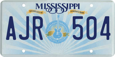 MS license plate AJR504
