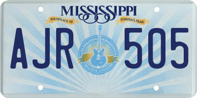 MS license plate AJR505