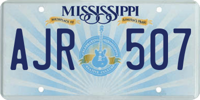 MS license plate AJR507