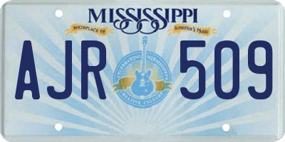 MS license plate AJR509