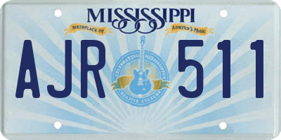 MS license plate AJR511