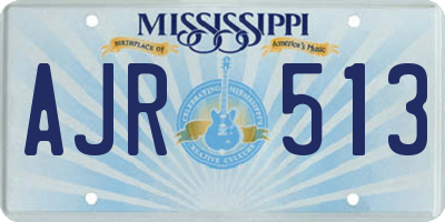 MS license plate AJR513