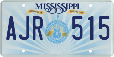 MS license plate AJR515