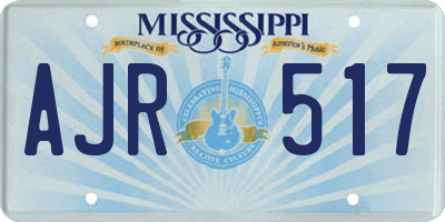 MS license plate AJR517