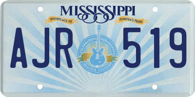 MS license plate AJR519