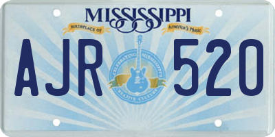 MS license plate AJR520