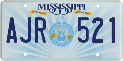 MS license plate AJR521