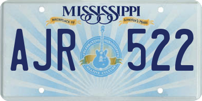 MS license plate AJR522