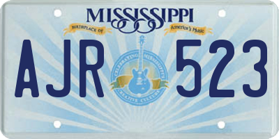 MS license plate AJR523
