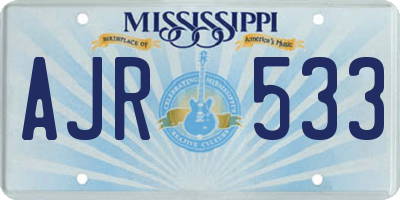 MS license plate AJR533