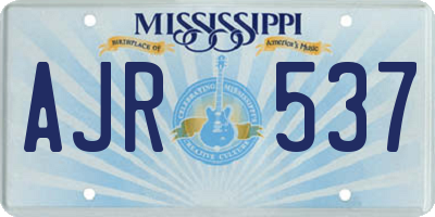 MS license plate AJR537