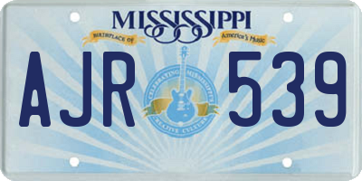MS license plate AJR539