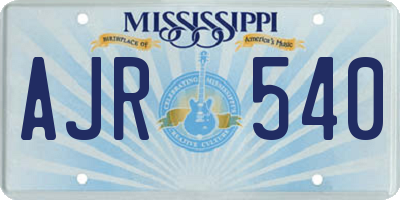 MS license plate AJR540