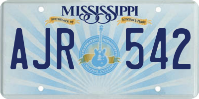 MS license plate AJR542