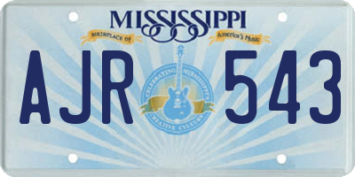 MS license plate AJR543