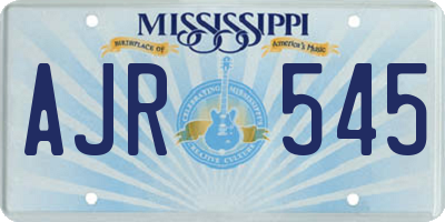 MS license plate AJR545