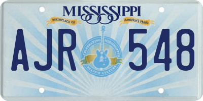 MS license plate AJR548