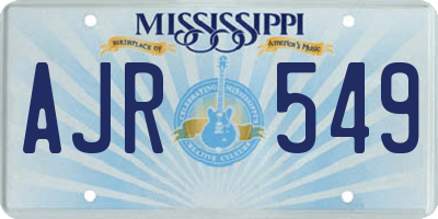MS license plate AJR549