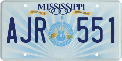 MS license plate AJR551