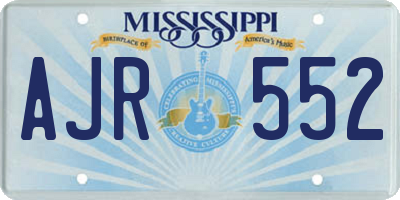 MS license plate AJR552
