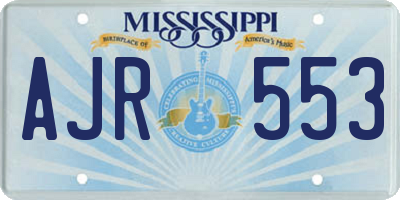 MS license plate AJR553
