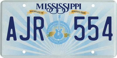 MS license plate AJR554