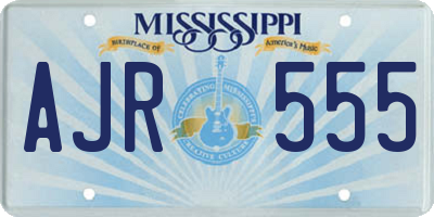 MS license plate AJR555