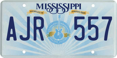 MS license plate AJR557